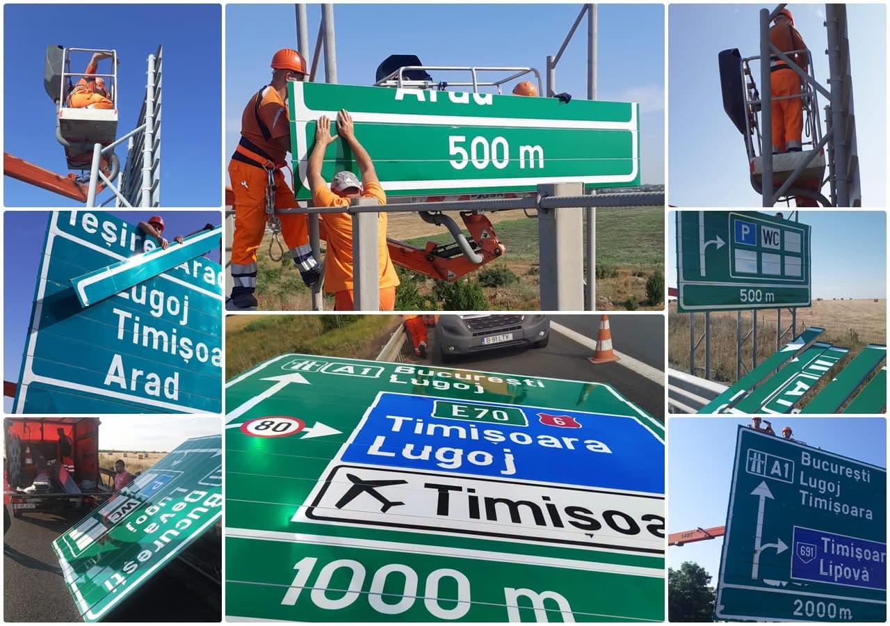 DRDP Timișoara înlocuiește etapizat panourile de orientare de pe Autostrada A1